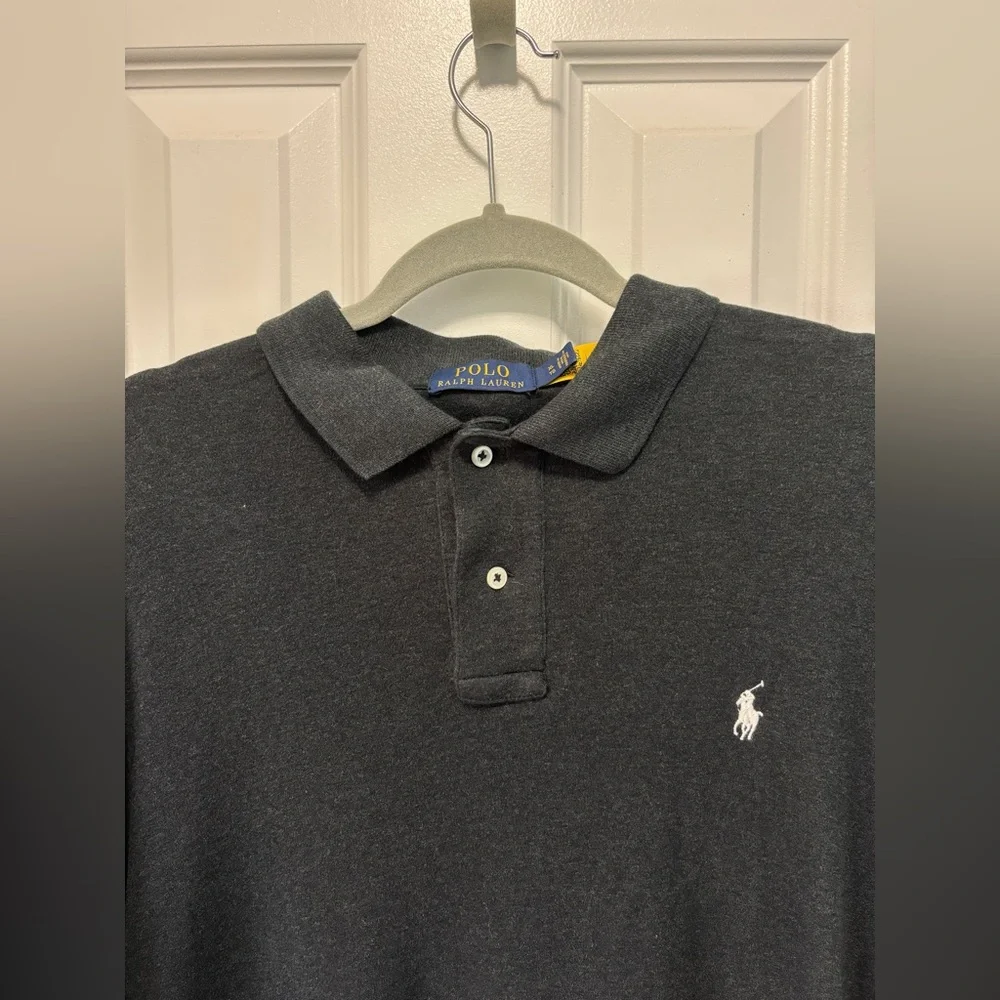 Ralph Lauren Men's Ss Soft Touch‎ Solid Polo in Dark Grey Size XL